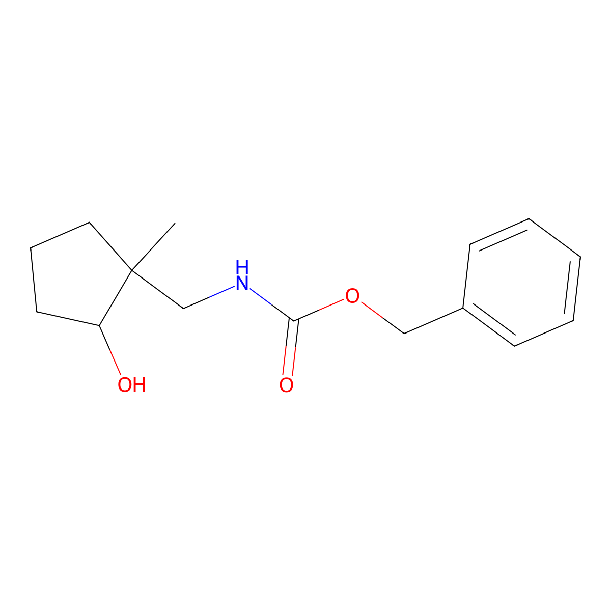 benzyl N-[(2-hydroxy-1-methylcyclopentyl)methyl]carbamate molecular structure, CAS 2680822-44-8