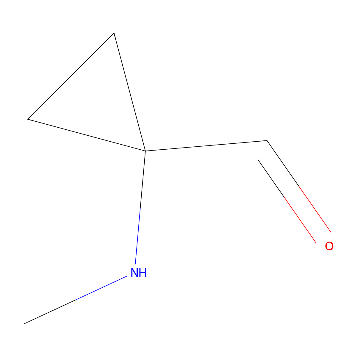 1-(Methylamino)cyclopropane-1-carbaldehyde molecular structure, CAS 2680822-46-0