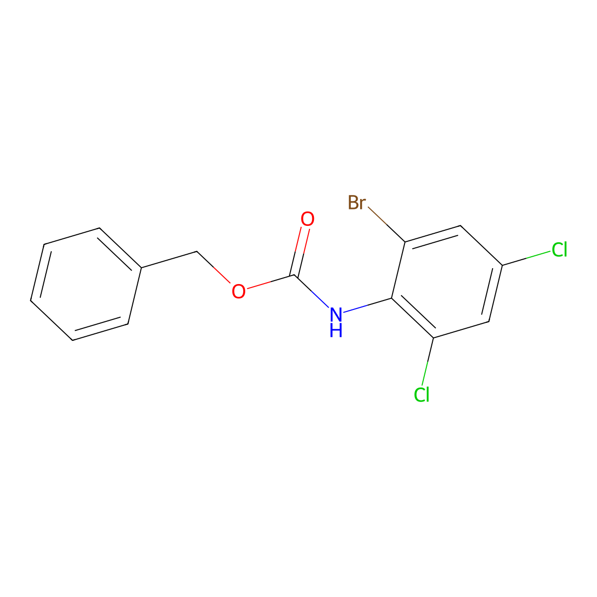 benzyl N-(2-bromo-4,6-dichlorophenyl)carbamate molecular structure, CAS 2680822-52-8