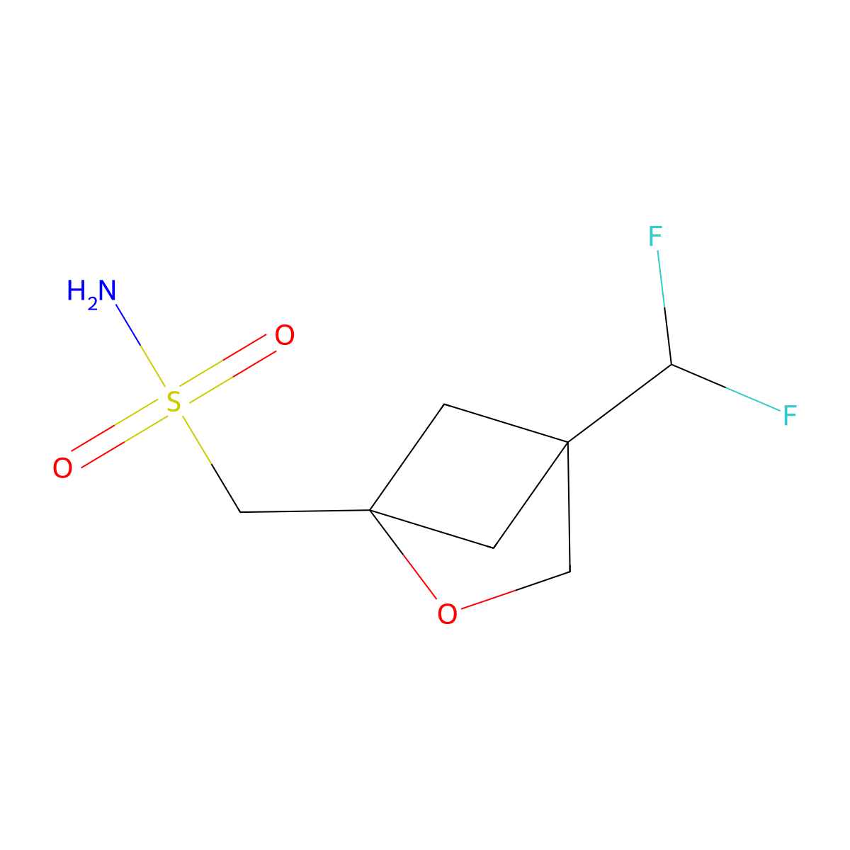 [4-(Difluoromethyl)-2-oxabicyclo[2.1.1]hexan-1-yl]methanesulfonamide molecular structure, CAS 2680822-64-2