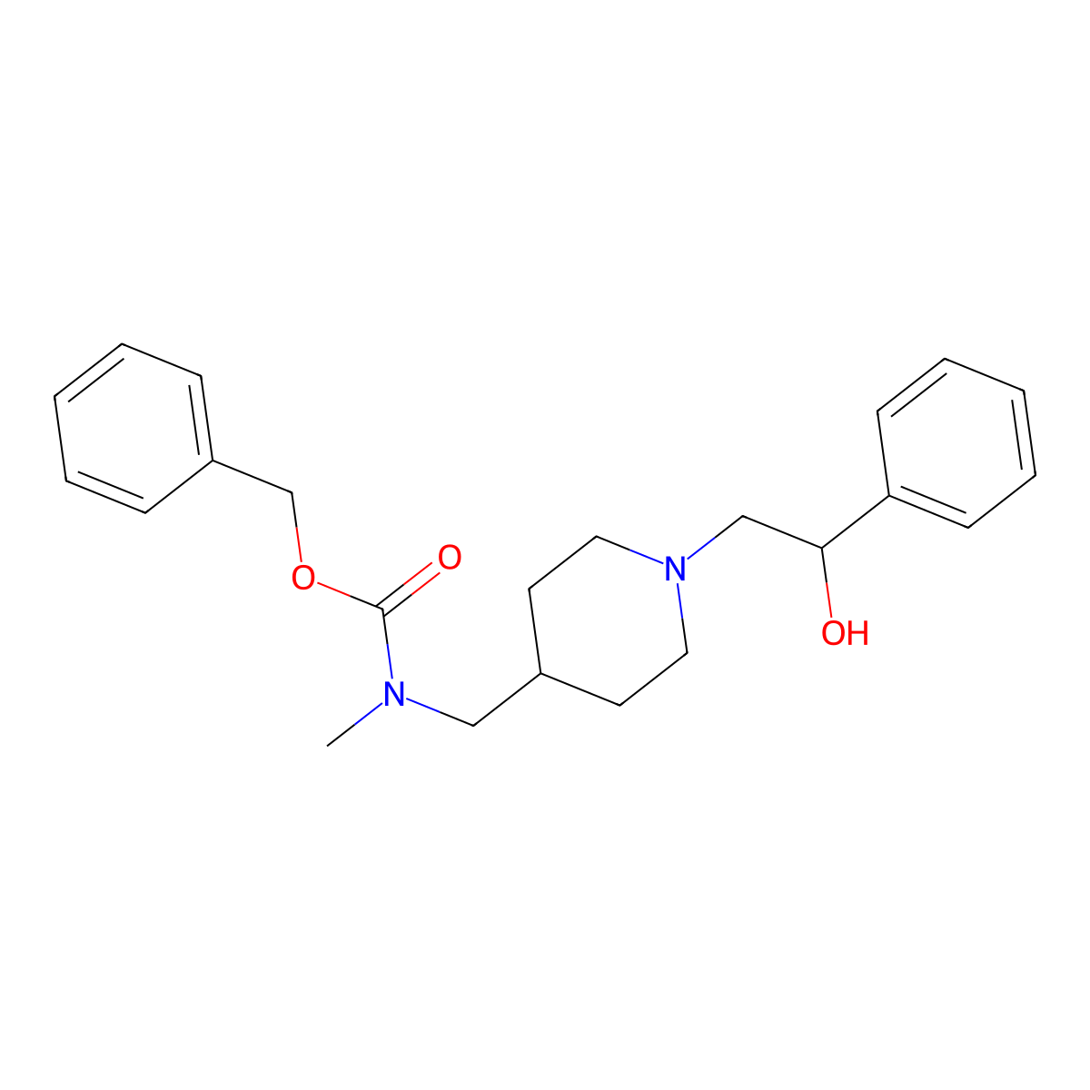 benzyl N-{[1-(2-hydroxy-2-phenylethyl)piperidin-4-yl]methyl}-N-methylcarbamate molecular structure, CAS 2680822-69-7