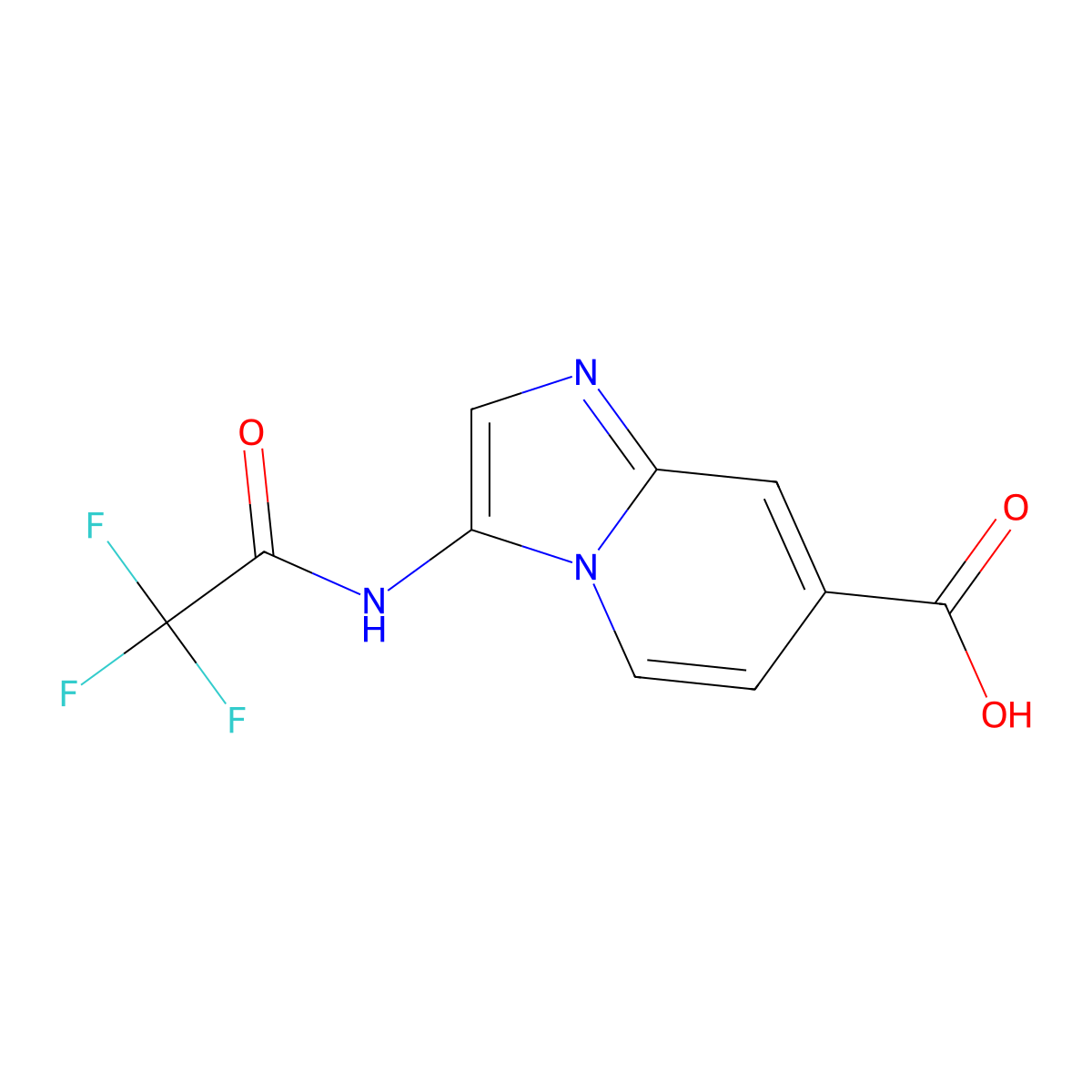 3-(2,2,2-Trifluoroacetamido)imidazo[1,2-a]pyridine-7-carboxylic acid molecular structure, CAS 2680822-79-9