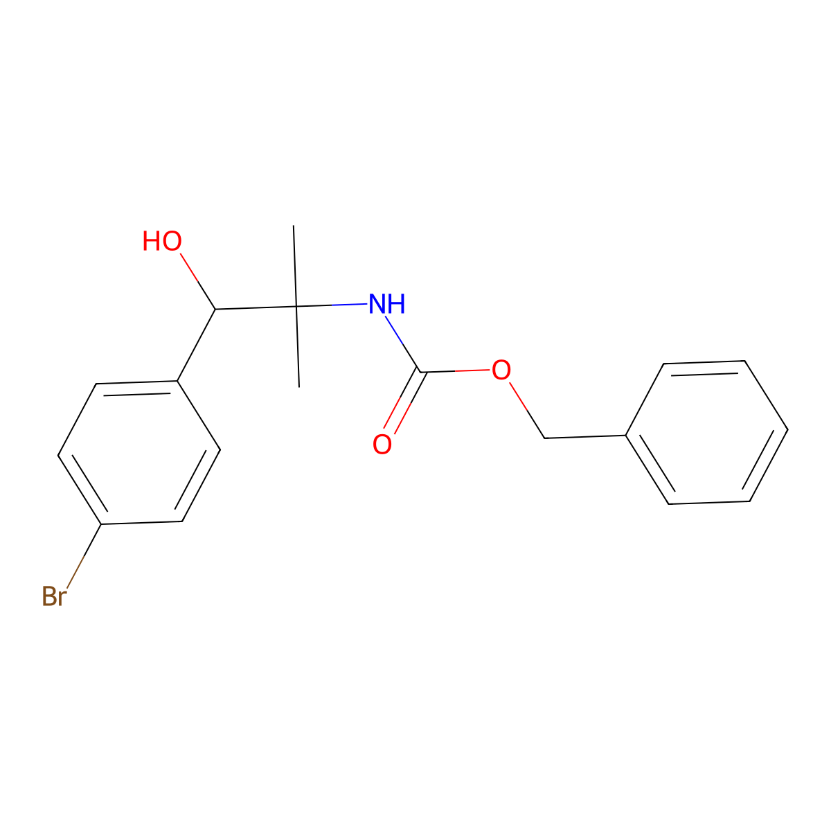 benzyl N-[1-(4-bromophenyl)-1-hydroxy-2-methylpropan-2-yl]carbamate molecular structure, CAS 2680822-86-8