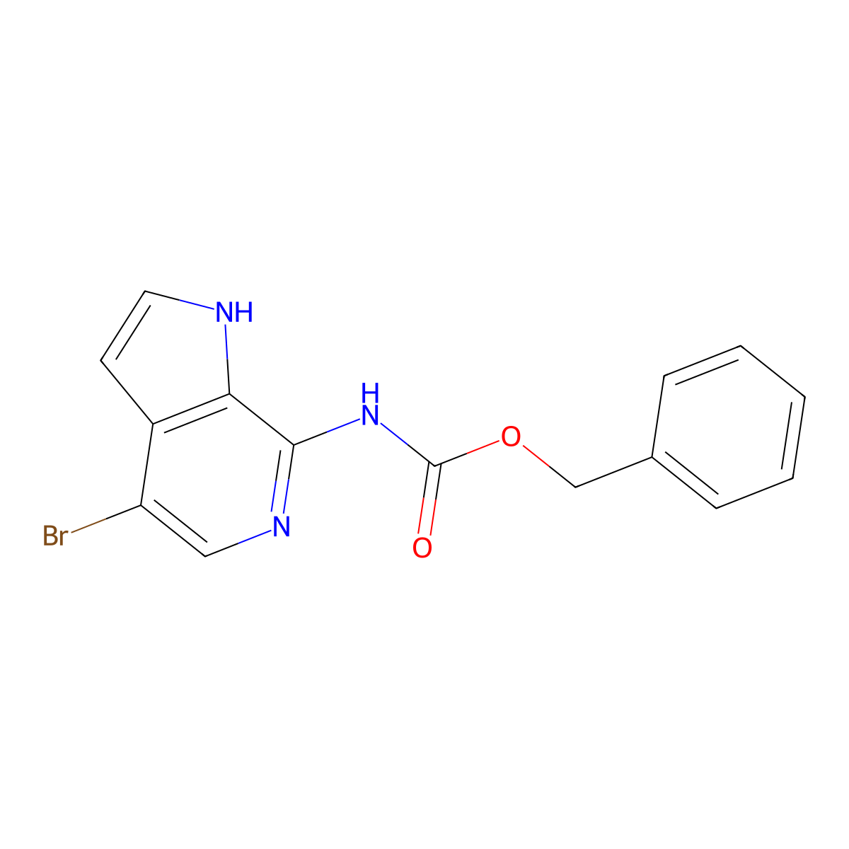 benzyl N-{4-bromo-1H-pyrrolo[2,3-c]pyridin-7-yl}carbamate molecular structure, CAS 2680822-98-2