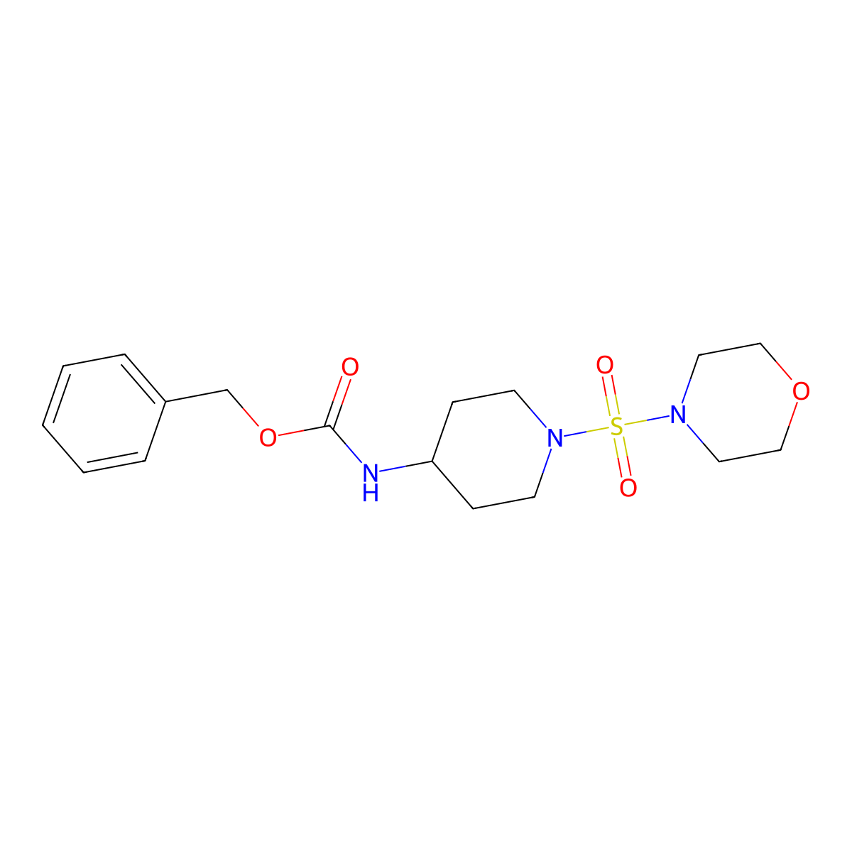 benzyl N-[1-(morpholine-4-sulfonyl)piperidin-4-yl]carbamate molecular structure, CAS 2680823-00-9