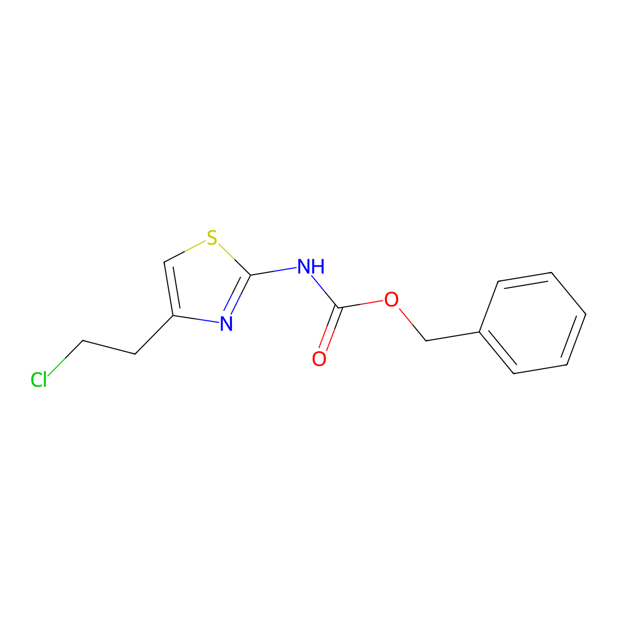 benzyl N-[4-(2-chloroethyl)-1,3-thiazol-2-yl]carbamate molecular structure, CAS 2680823-21-4