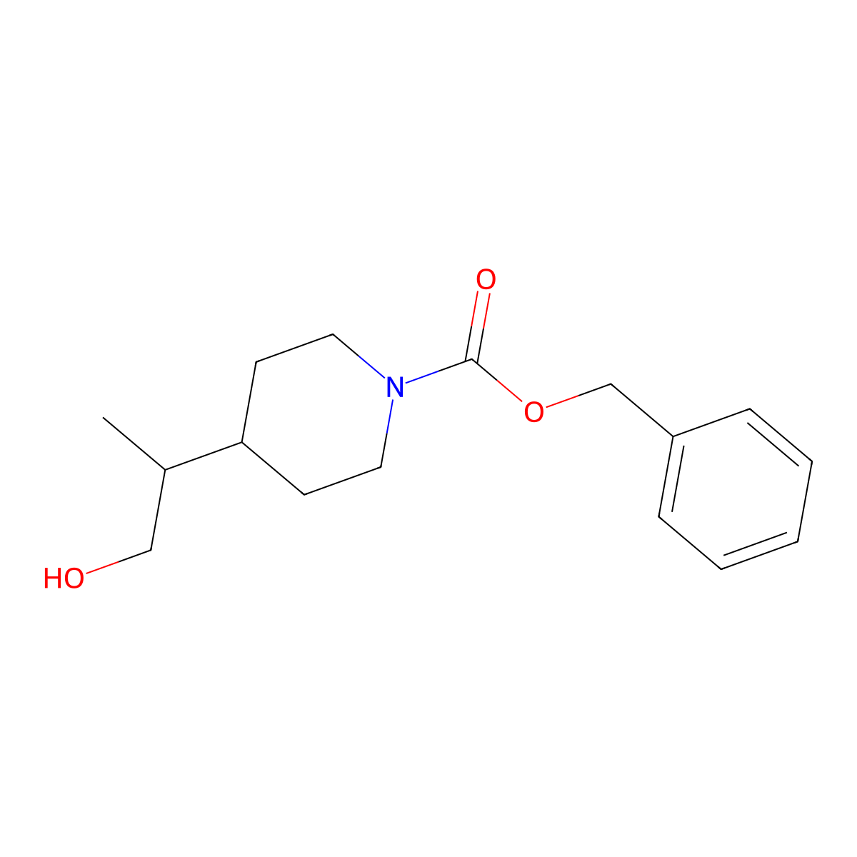 Benzyl 4-(1-hydroxypropan-2-yl)piperidine-1-carboxylate molecular structure, CAS 2680823-36-1