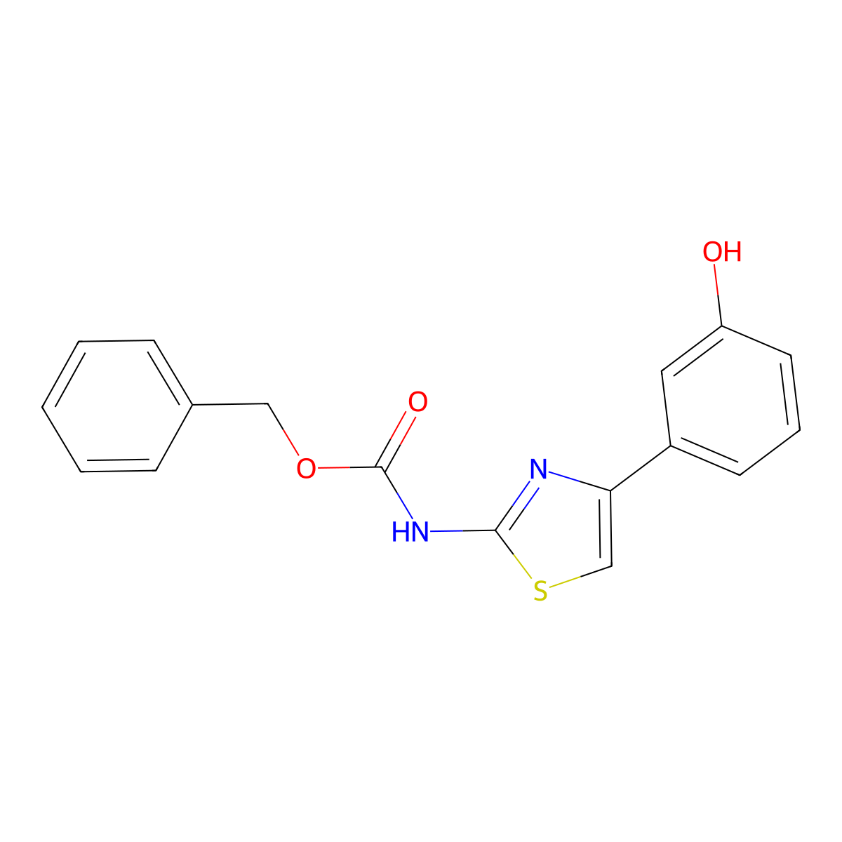 benzyl N-[4-(3-hydroxyphenyl)-1,3-thiazol-2-yl]carbamate molecular structure, CAS 2680823-43-0