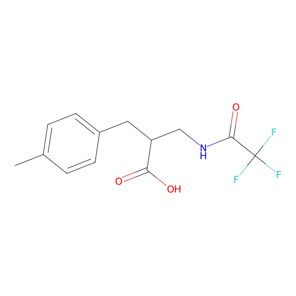 2-[(4-Methylphenyl)methyl]-3-(2,2,2-trifluoroacetamido)propanoic acid molecular structure, CAS 2680823-79-2