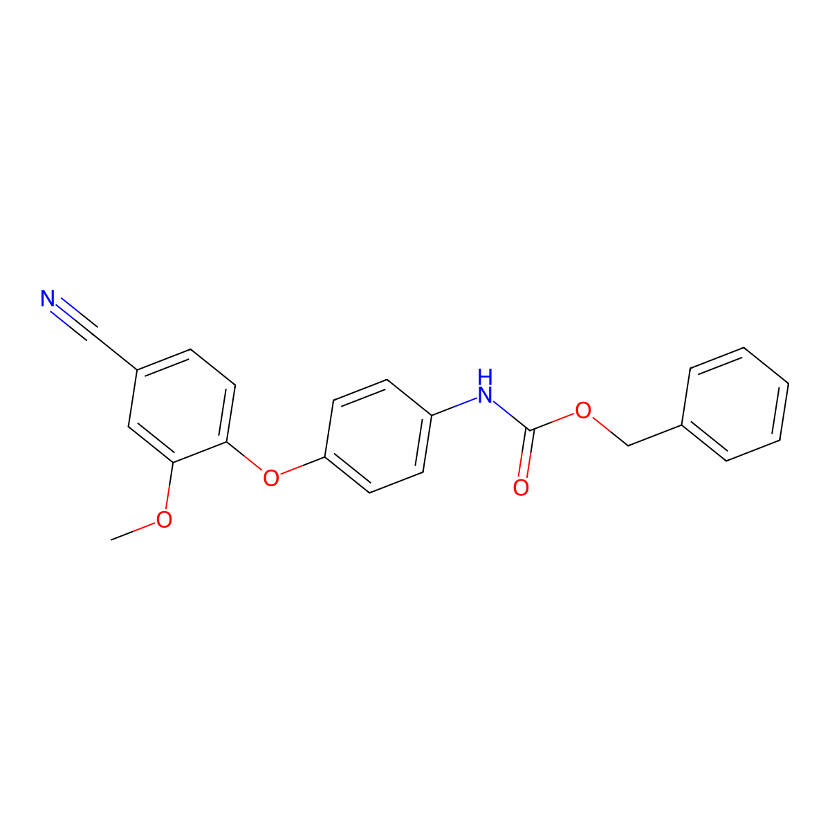 benzyl N-[4-(4-cyano-2-methoxyphenoxy)phenyl]carbamate molecular structure, CAS 2680823-81-6