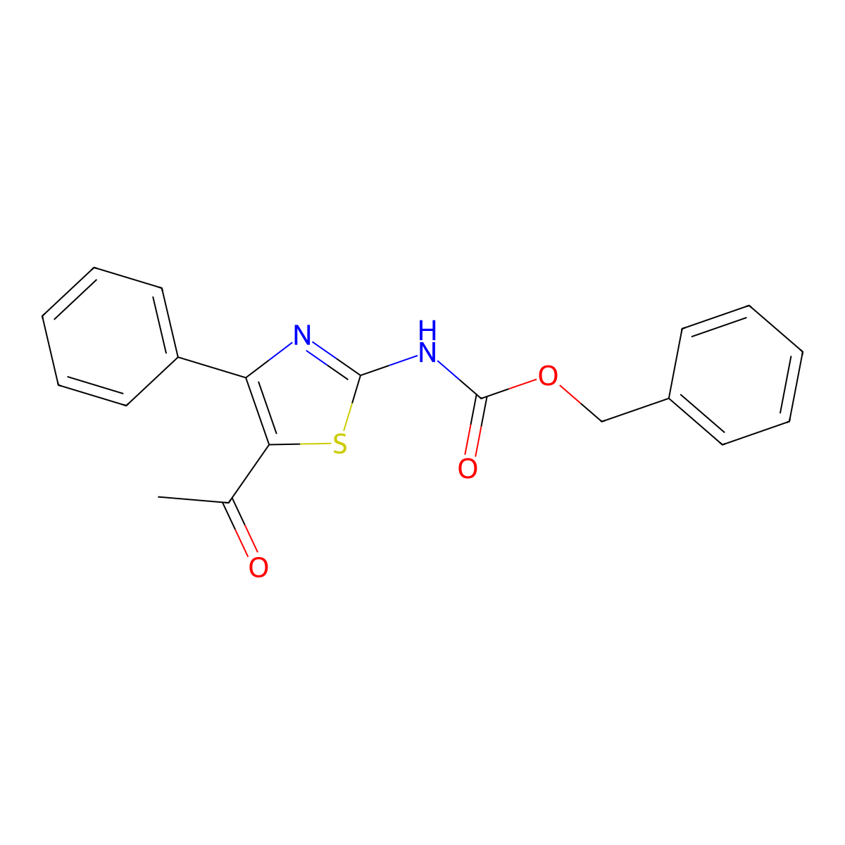 benzyl N-(5-acetyl-4-phenyl-1,3-thiazol-2-yl)carbamate molecular structure, CAS 2680823-95-2