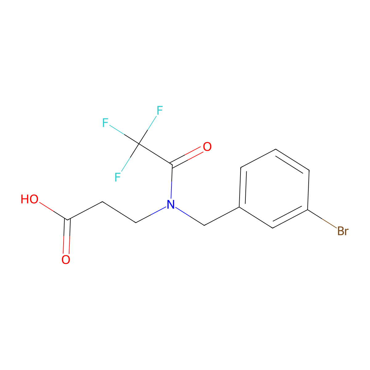 3-{N-[(3-bromophenyl)methyl]-2,2,2-trifluoroacetamido}propanoic acid molecular structure, CAS 2680823-97-4