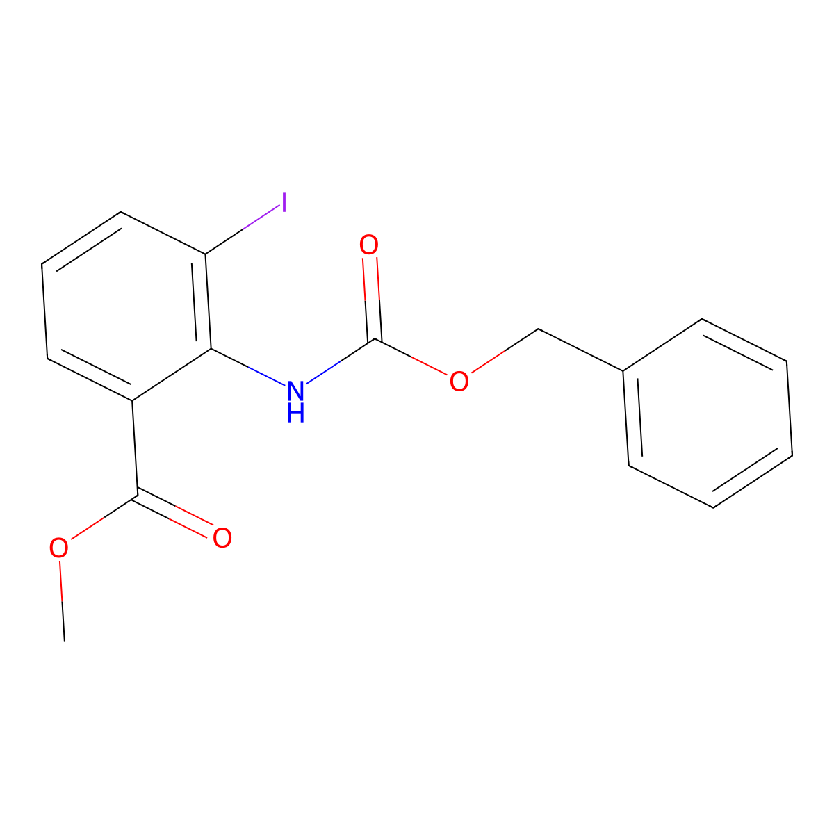 Methyl 2-{[(benzyloxy)carbonyl]amino}-3-iodobenzoate molecular structure, CAS 2680824-04-6