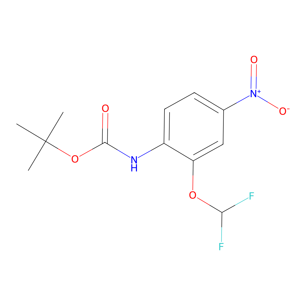 tert-butyl N-[2-(difluoromethoxy)-4-nitrophenyl]carbamate molecular structure, CAS 2680824-06-8