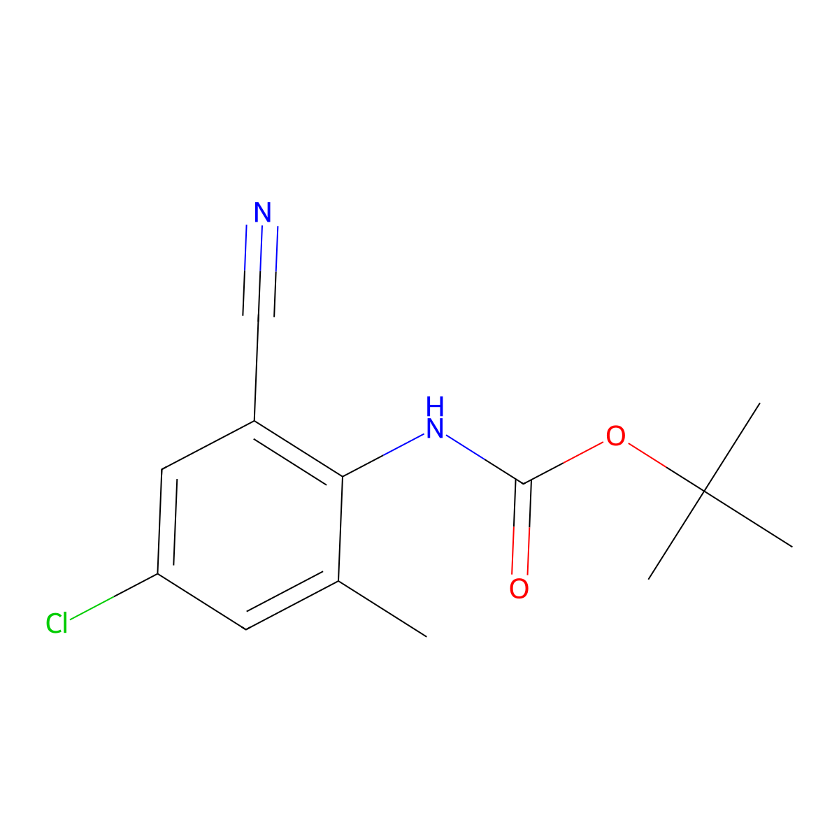 tert-butyl N-(4-chloro-2-cyano-6-methylphenyl)carbamate molecular structure, CAS 2680824-08-0