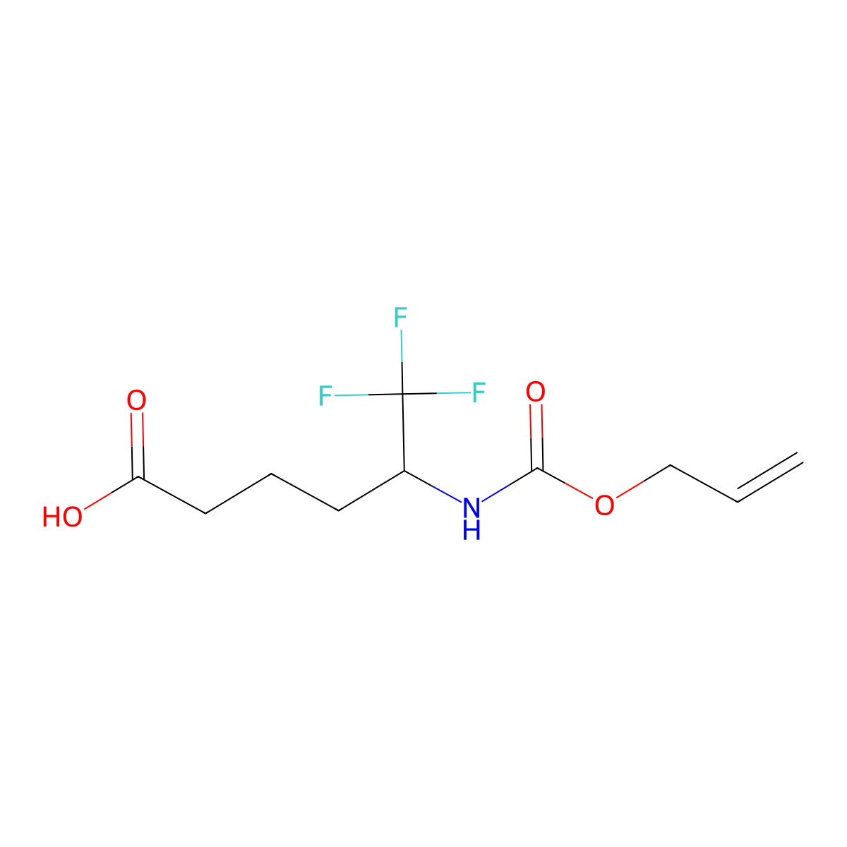 6,6,6-Trifluoro-5-{[(prop-2-en-1-yloxy)carbonyl]amino}hexanoic acid molecular structure, CAS 2680824-15-9