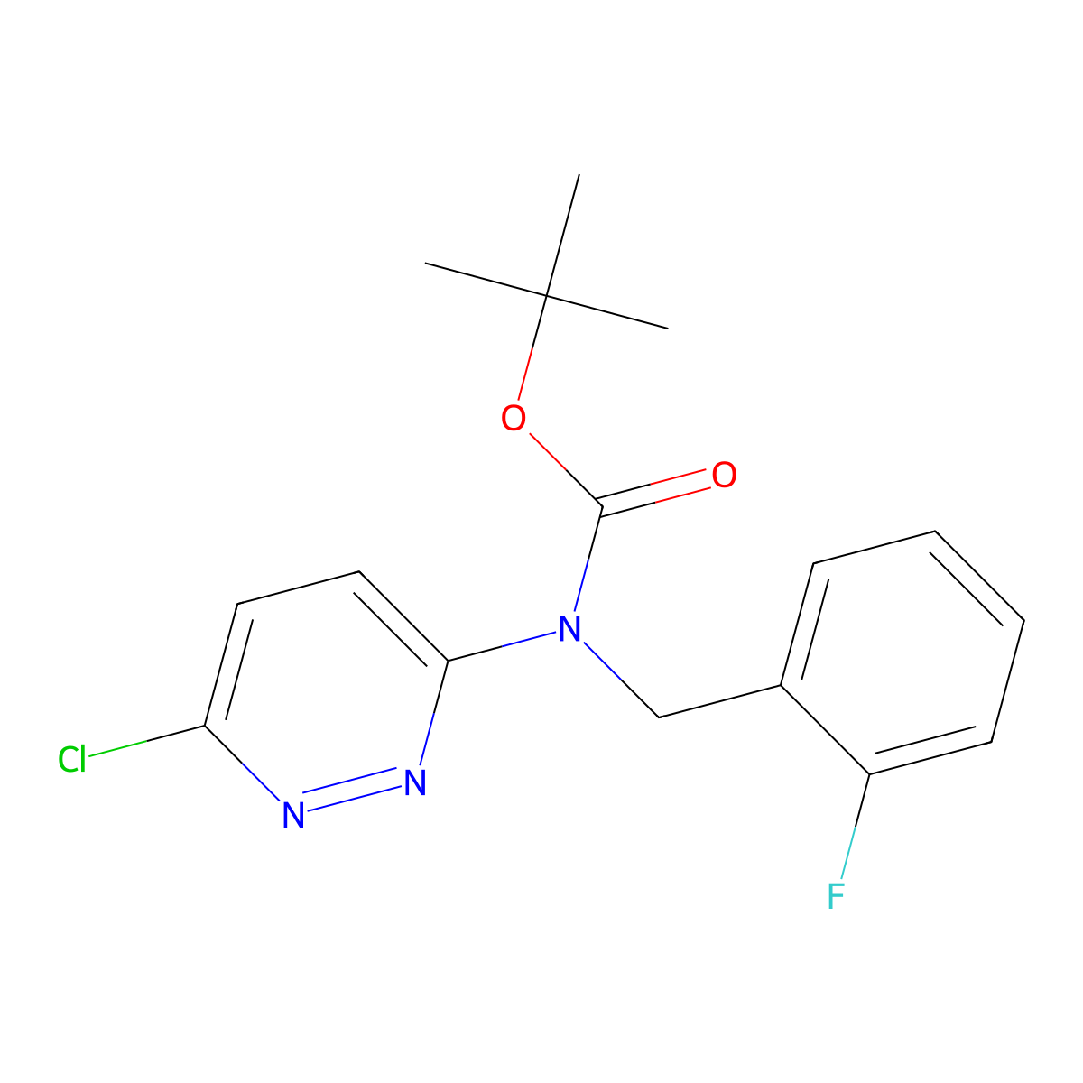 tert-butyl N-(6-chloropyridazin-3-yl)-N-[(2-fluorophenyl)methyl]carbamate molecular structure, CAS 2680824-20-6