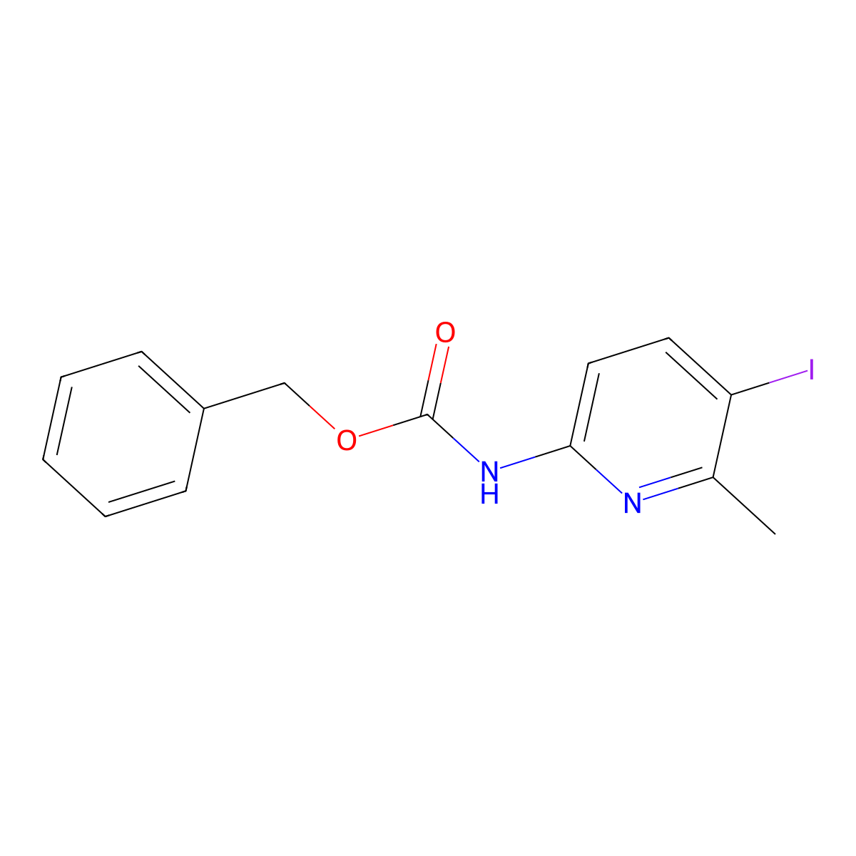 benzyl N-(5-iodo-6-methylpyridin-2-yl)carbamate molecular structure, CAS 2680824-22-8