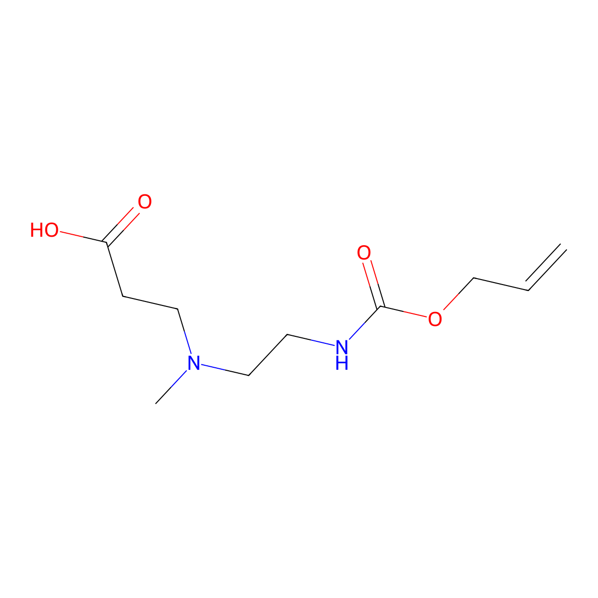 3-[Methyl(2-{[(prop-2-en-1-yloxy)carbonyl]amino}ethyl)amino]propanoic acid molecular structure, CAS 2680824-23-9