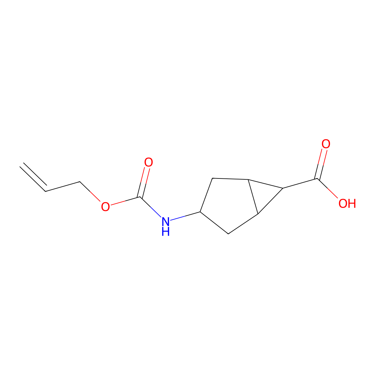 3-{[(Prop-2-en-1-yloxy)carbonyl]amino}bicyclo[3.1.0]hexane-6-carboxylic acid molecular structure, CAS 2680824-24-0