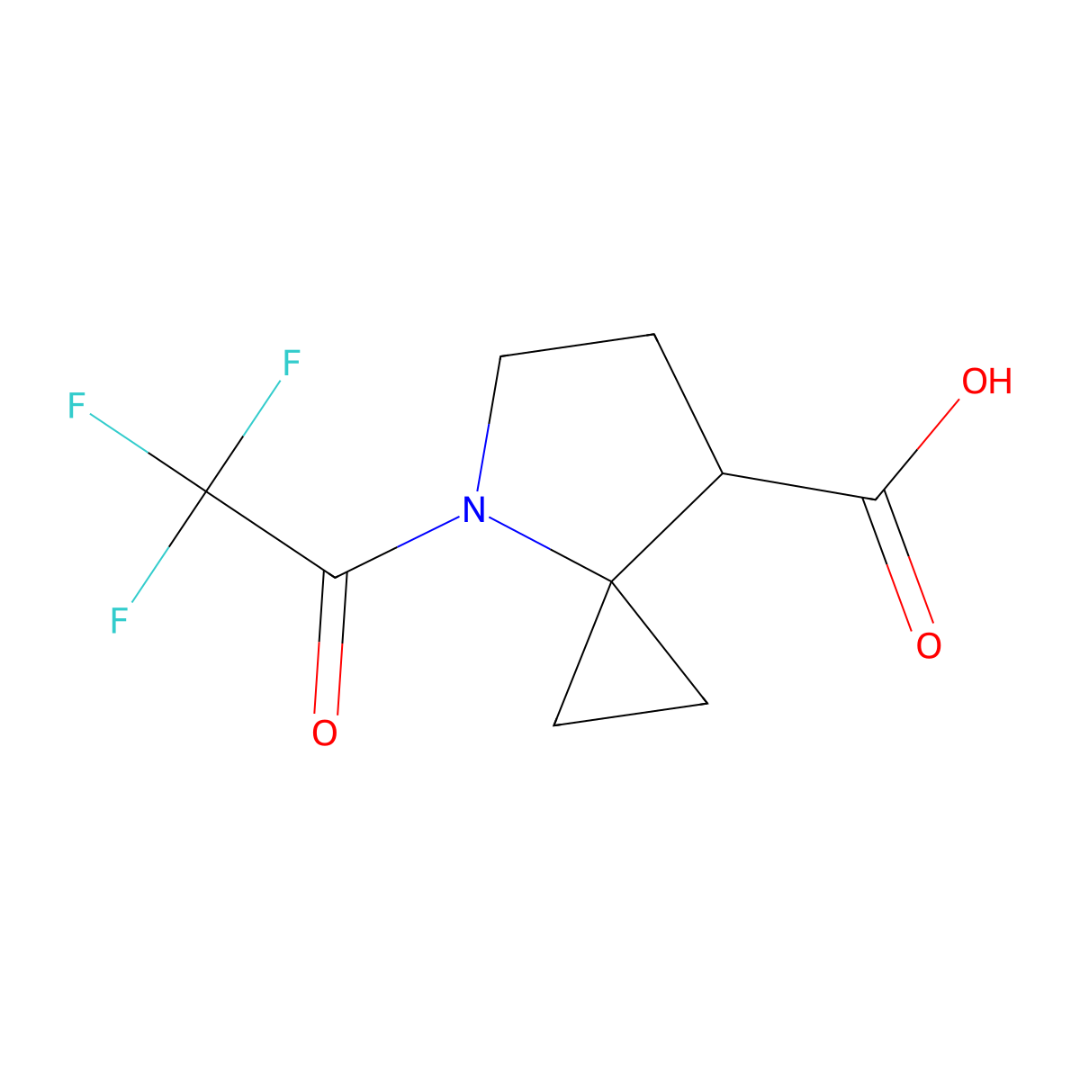 4-(Trifluoroacetyl)-4-azaspiro[2.4]heptane-7-carboxylic acid molecular structure, CAS 2680824-26-2