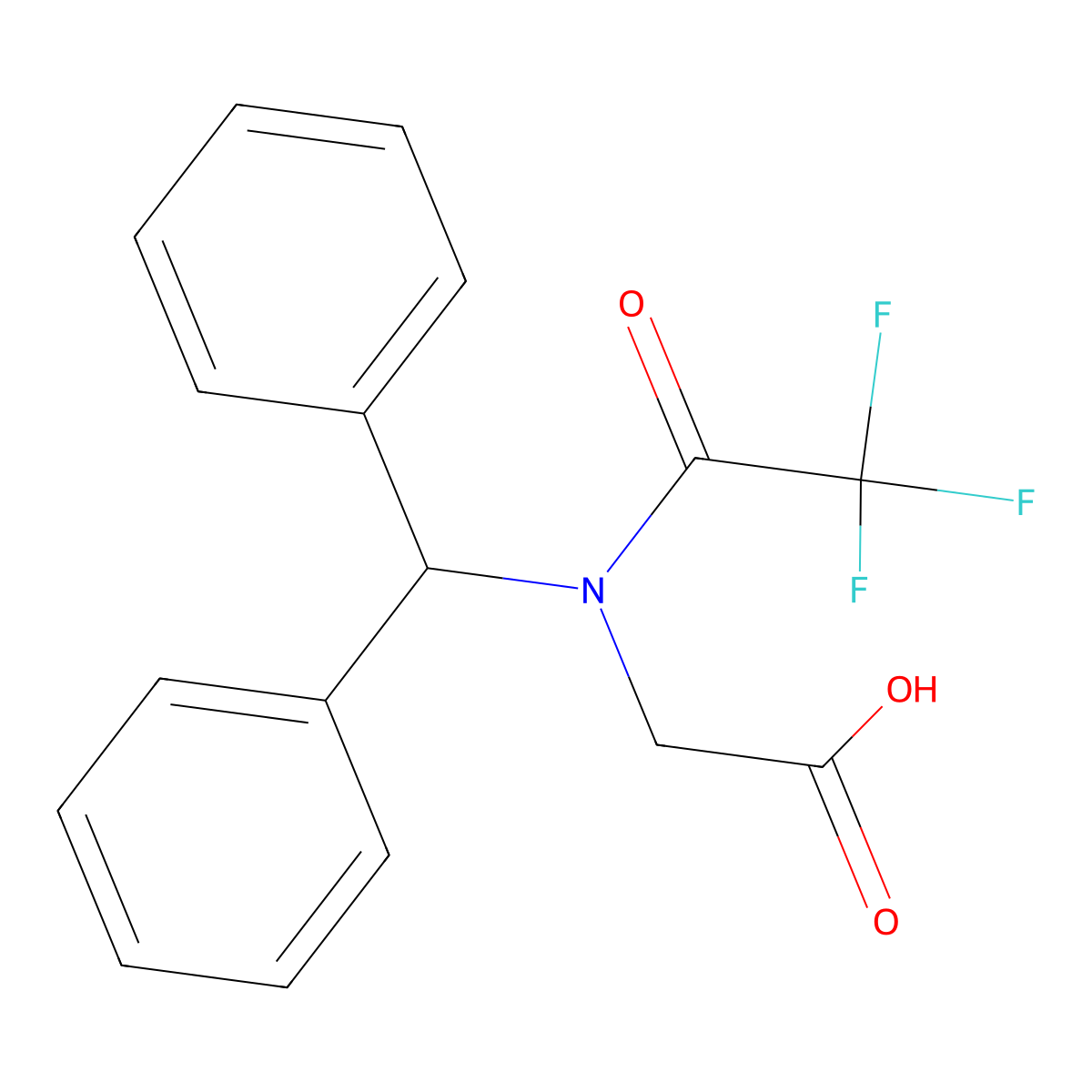 2-[N-(diphenylmethyl)-2,2,2-trifluoroacetamido]acetic acid molecular structure, CAS 2680824-28-4