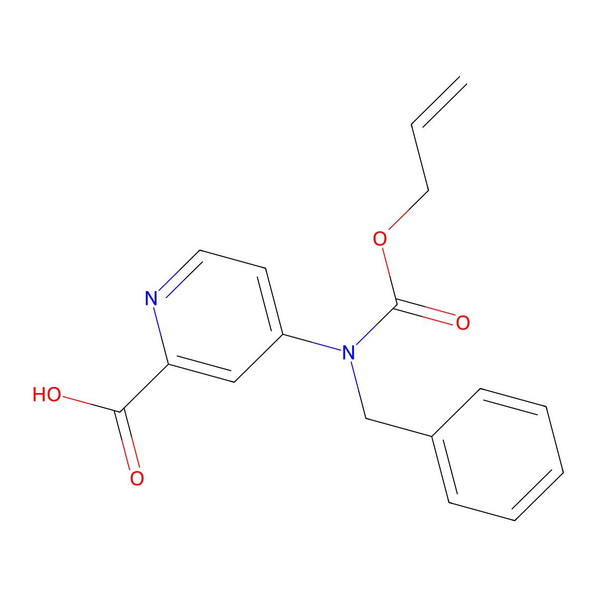 4-{Benzyl[(prop-2-en-1-yloxy)carbonyl]amino}pyridine-2-carboxylic acid molecular structure, CAS 2680824-31-9