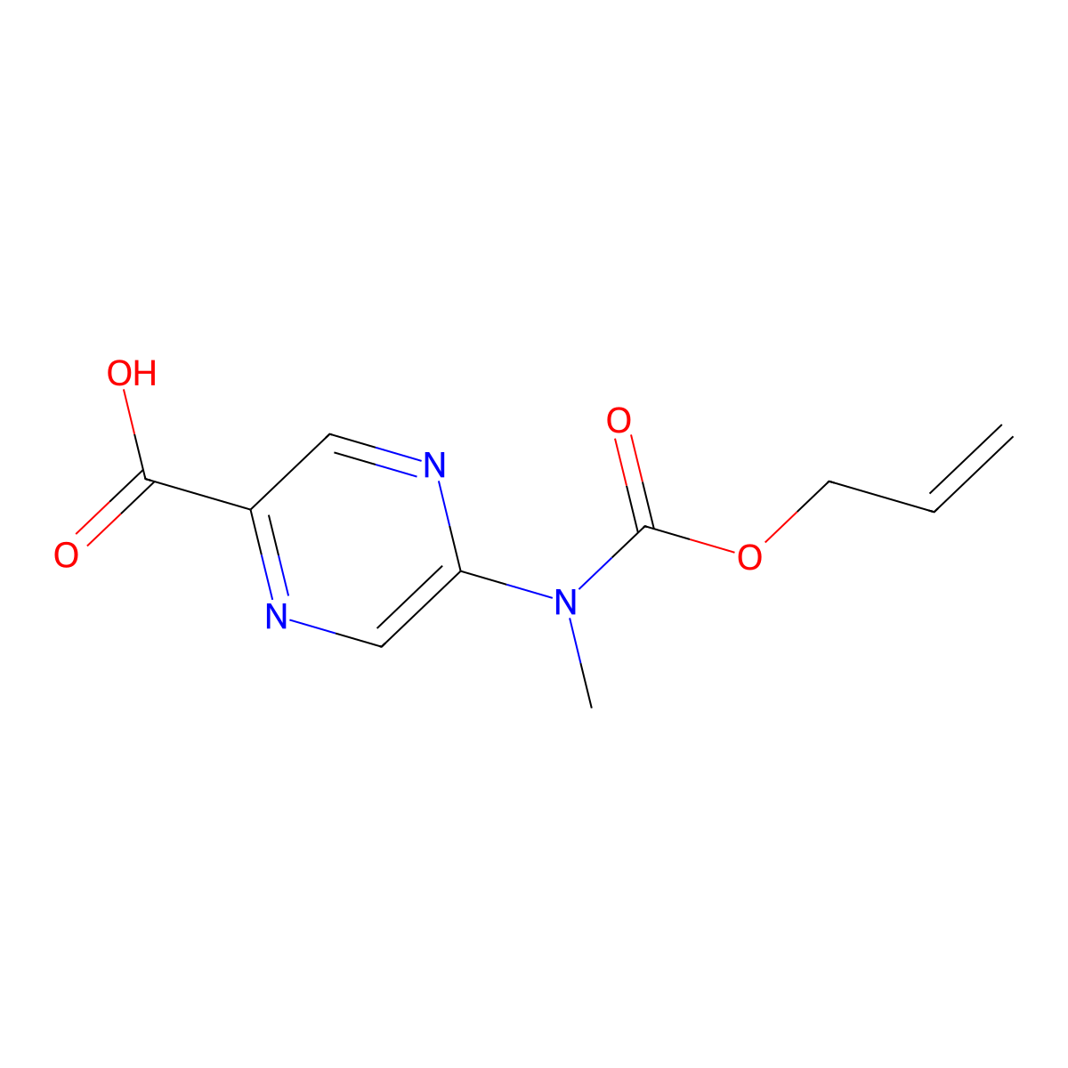 5-{Methyl[(prop-2-en-1-yloxy)carbonyl]amino}pyrazine-2-carboxylic acid molecular structure, CAS 2680824-37-5
