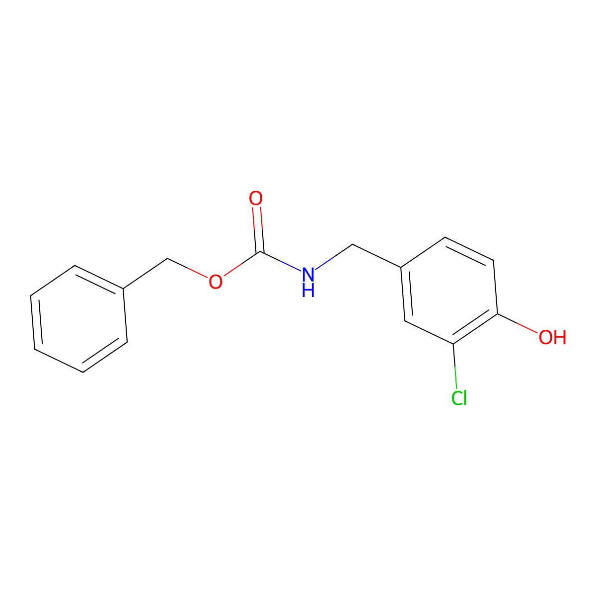 benzyl N-[(3-chloro-4-hydroxyphenyl)methyl]carbamate molecular structure, CAS 2680824-41-1