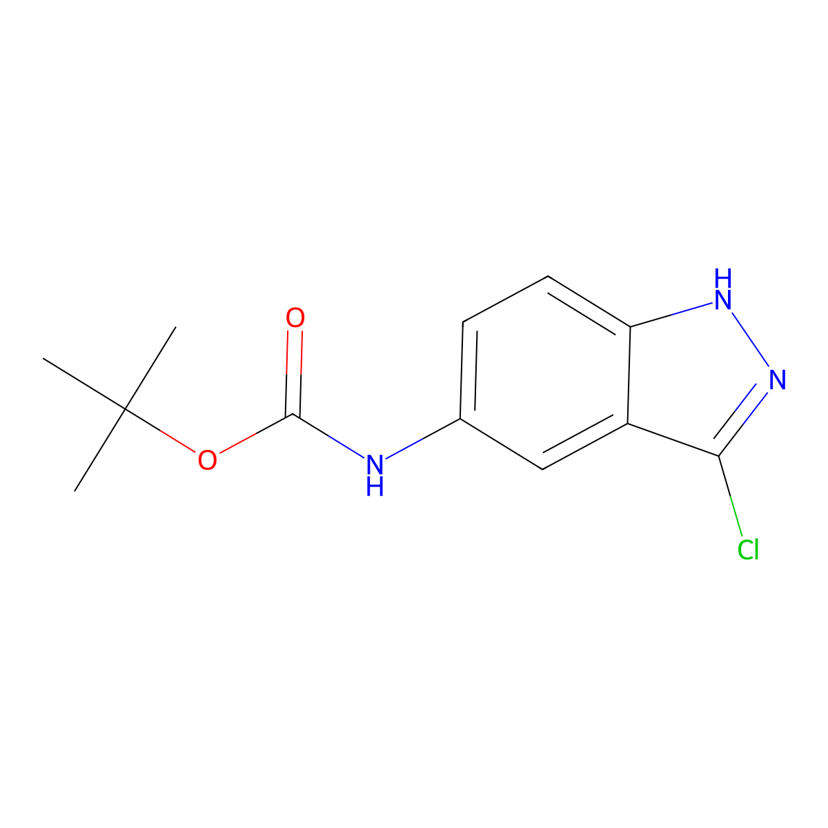 tert-butyl N-(3-chloro-1H-indazol-5-yl)carbamate molecular structure, CAS 2680824-51-3