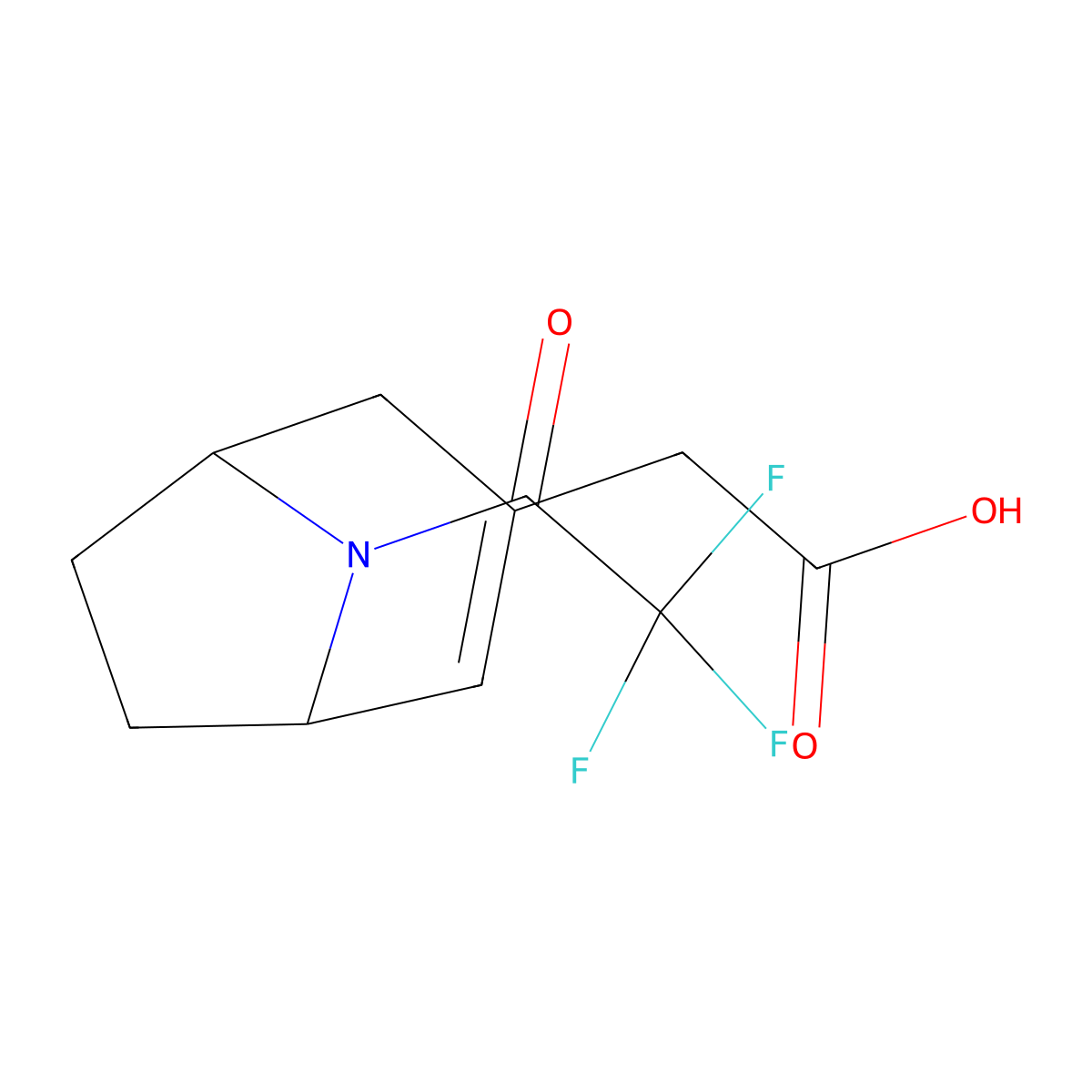 2-[8-(2,2,2-Trifluoroacetyl)-8-azabicyclo[3.2.1]oct-2-en-3-yl]acetic acid molecular structure, CAS 2680824-58-0