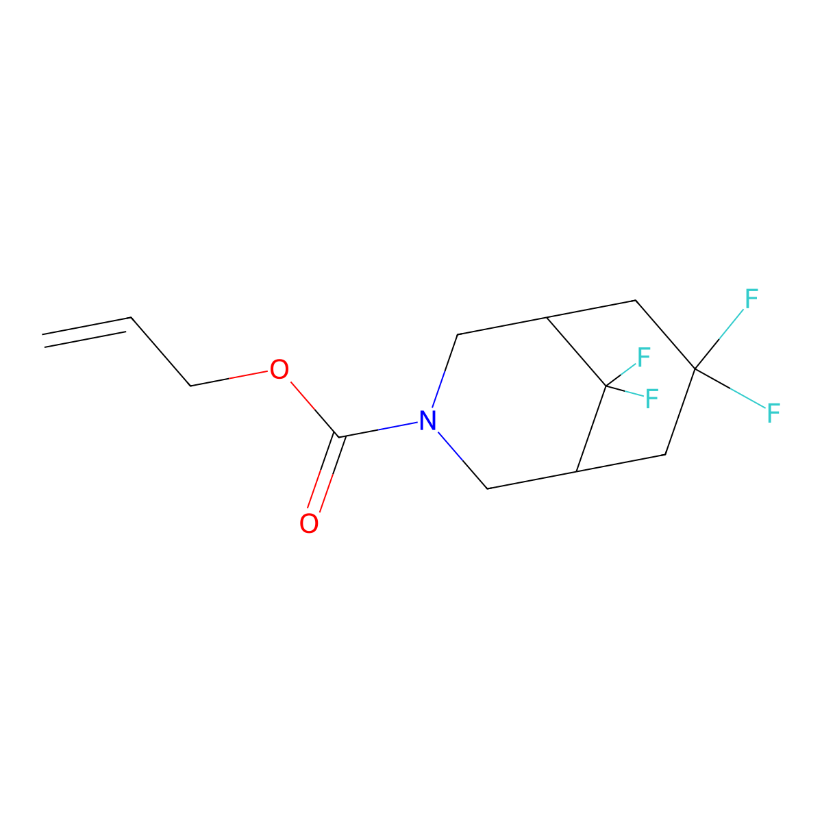 Prop-2-en-1-yl 7,7,9,9-tetrafluoro-3-azabicyclo[3.3.1]nonane-3-carboxylate molecular structure, CAS 2680824-64-8