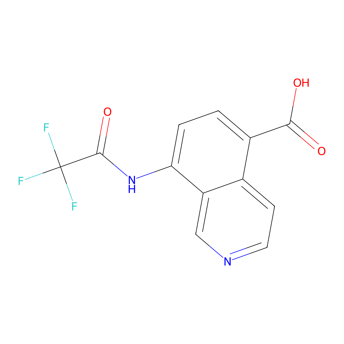 8-(2,2,2-Trifluoroacetamido)isoquinoline-5-carboxylic acid molecular structure, CAS 2680824-66-0