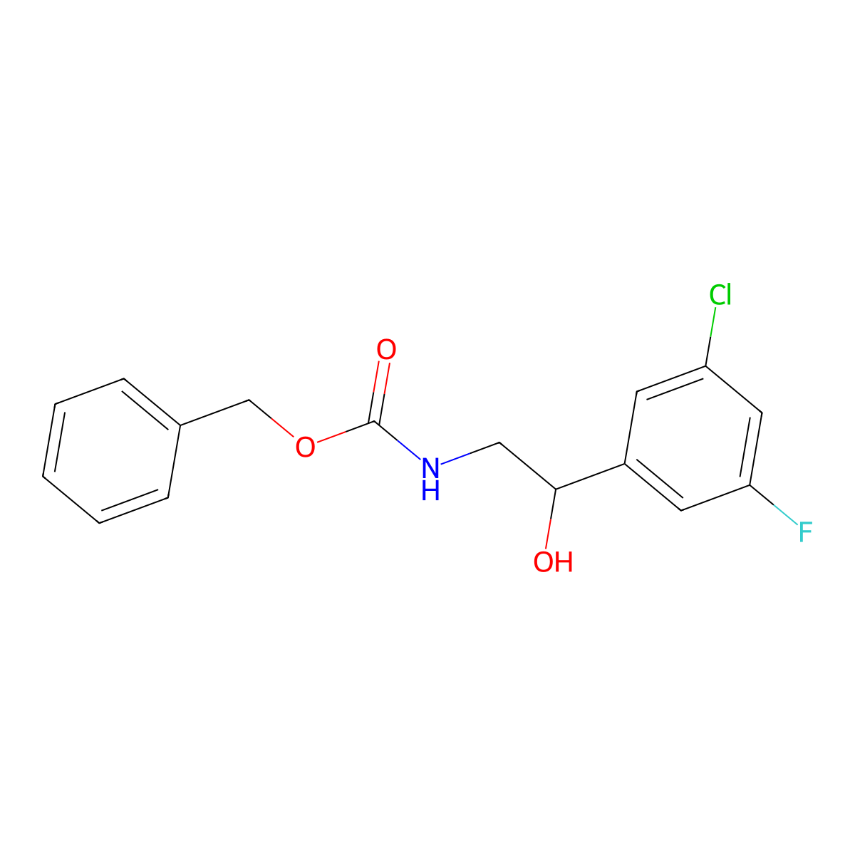 benzyl N-[2-(3-chloro-5-fluorophenyl)-2-hydroxyethyl]carbamate molecular structure, CAS 2680824-67-1