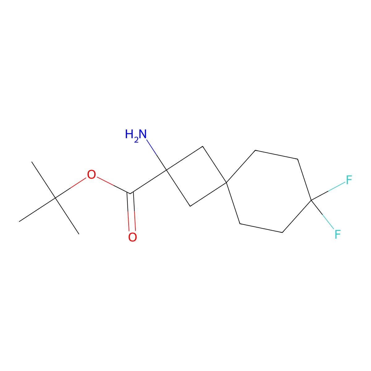 Tert-butyl 2-amino-7,7-difluorospiro[3.5]nonane-2-carboxylate molecular structure, CAS 2680824-76-2