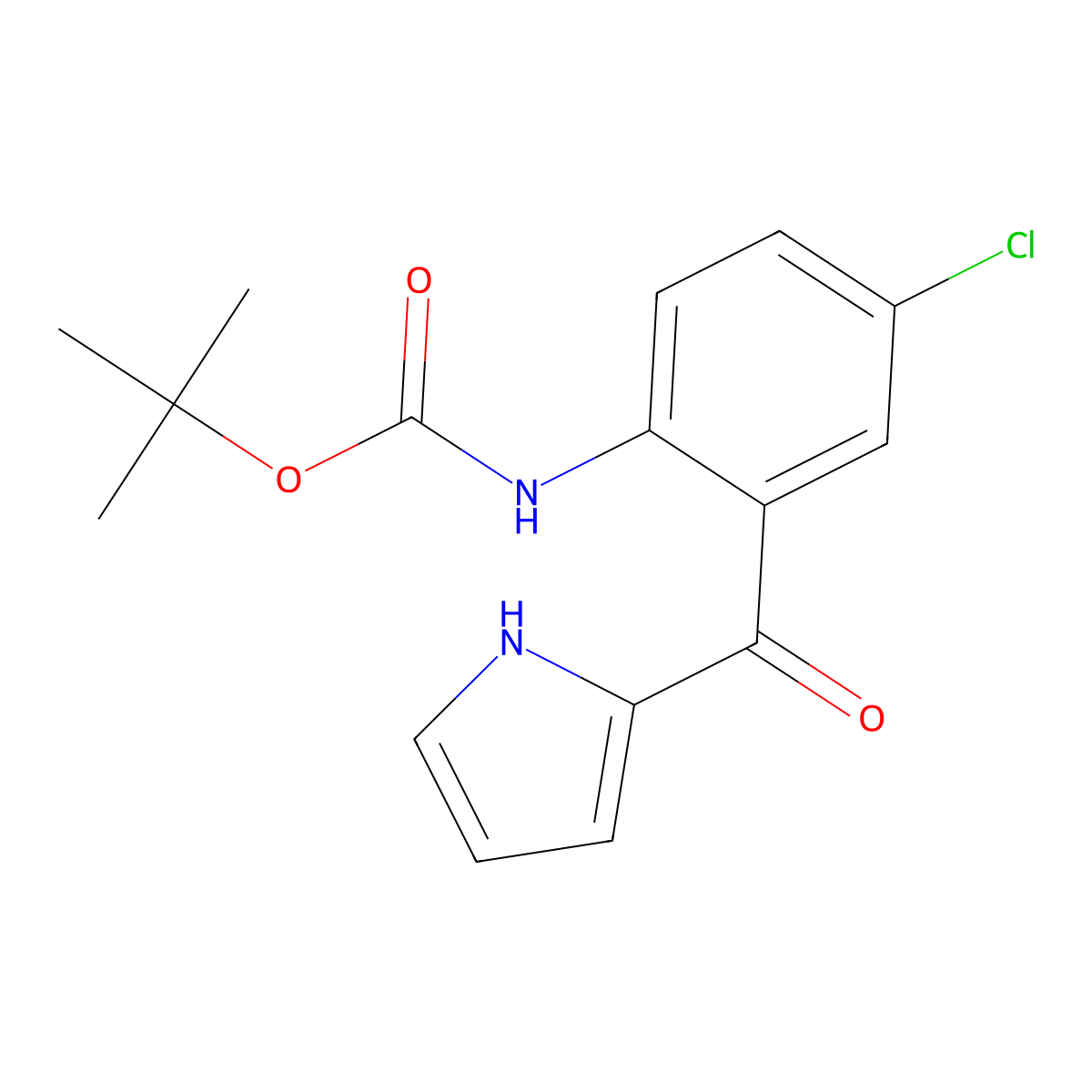 tert-butyl N-[4-chloro-2-(1H-pyrrole-2-carbonyl)phenyl]carbamate molecular structure, CAS 2680824-77-3