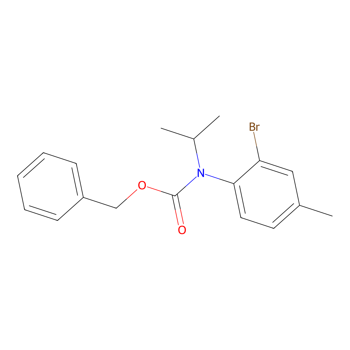 benzyl N-(2-bromo-4-methylphenyl)-N-(propan-2-yl)carbamate molecular structure, CAS 2680824-79-5