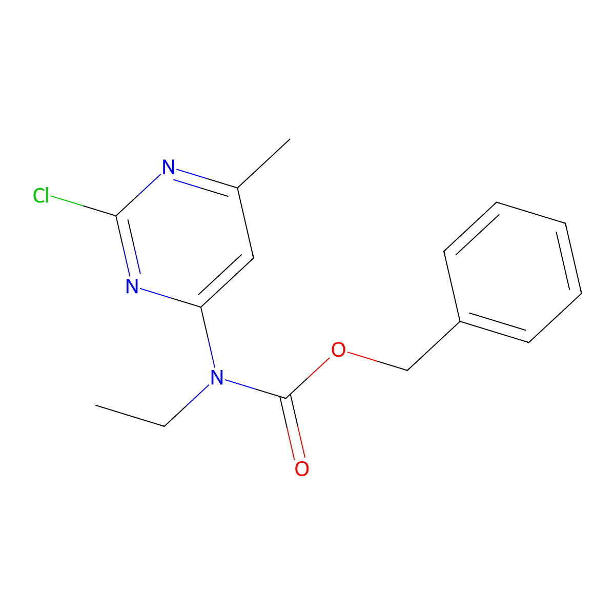benzyl N-(2-chloro-6-methylpyrimidin-4-yl)-N-ethylcarbamate molecular structure, CAS 2680824-80-8