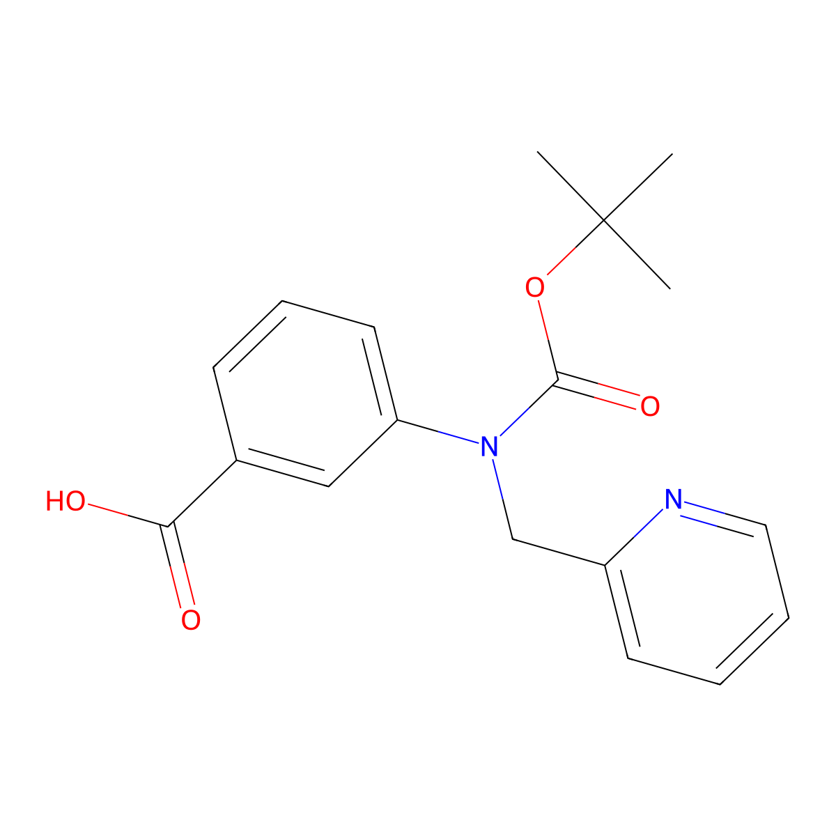3-{[(Tert-butoxy)carbonyl][(pyridin-2-yl)methyl]amino}benzoic acid molecular structure, CAS 2680824-81-9