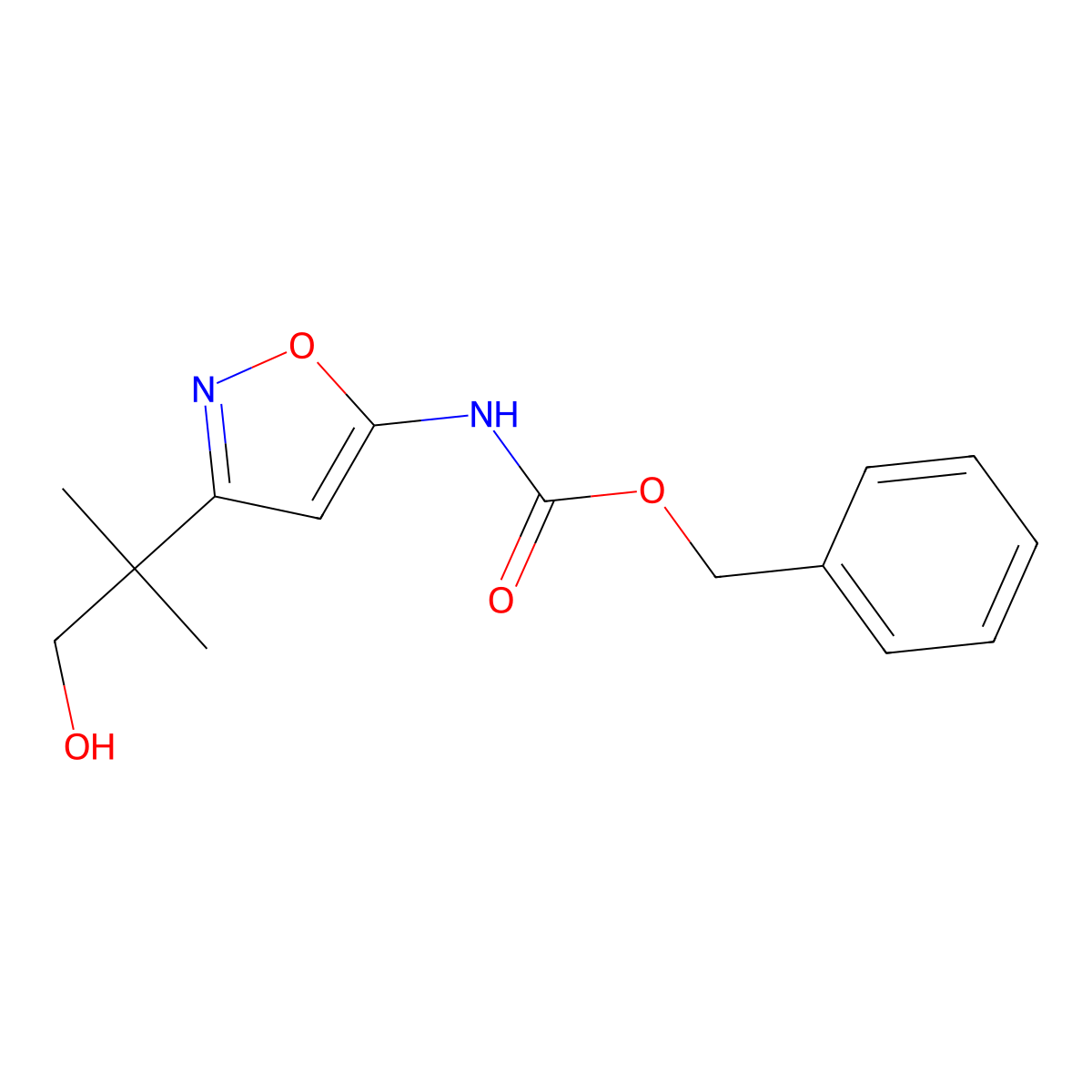 benzyl N-[3-(1-hydroxy-2-methylpropan-2-yl)-1,2-oxazol-5-yl]carbamate molecular structure, CAS 2680824-85-3