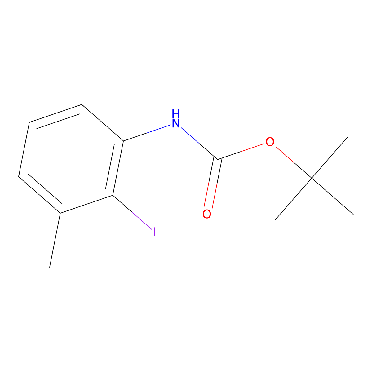 tert-butyl N-(2-iodo-3-methylphenyl)carbamate molecular structure, CAS 2680824-86-4