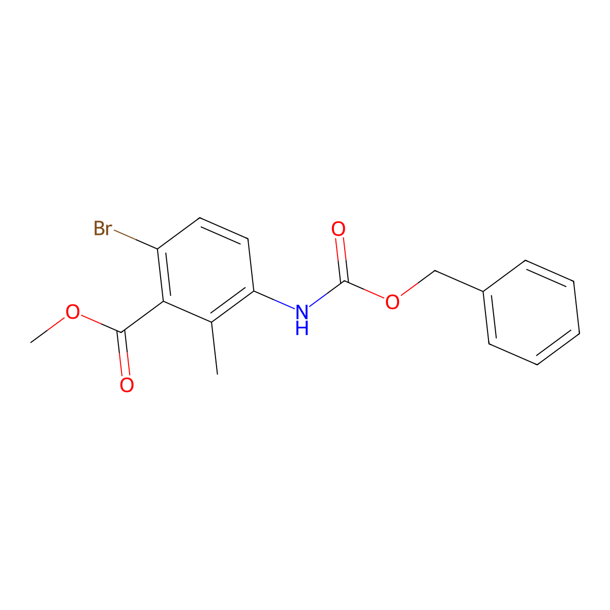 Methyl 3-{[(benzyloxy)carbonyl]amino}-6-bromo-2-methylbenzoate molecular structure, CAS 2680824-89-7