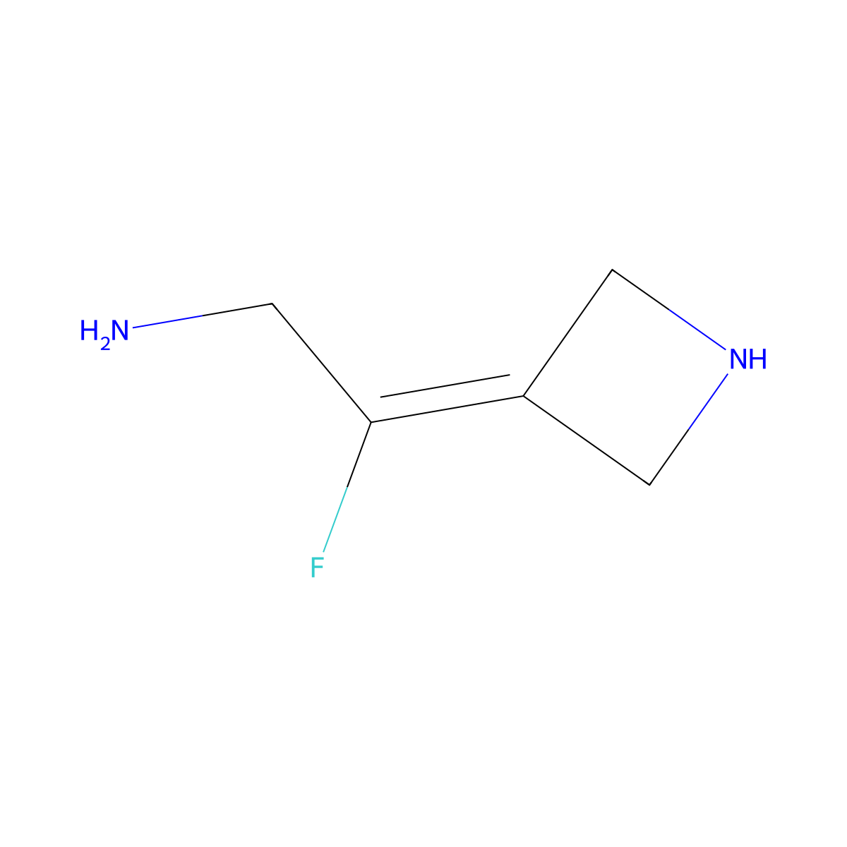 2-(Azetidin-3-ylidene)-2-fluoroethan-1-amine molecular structure, CAS 2680824-97-7