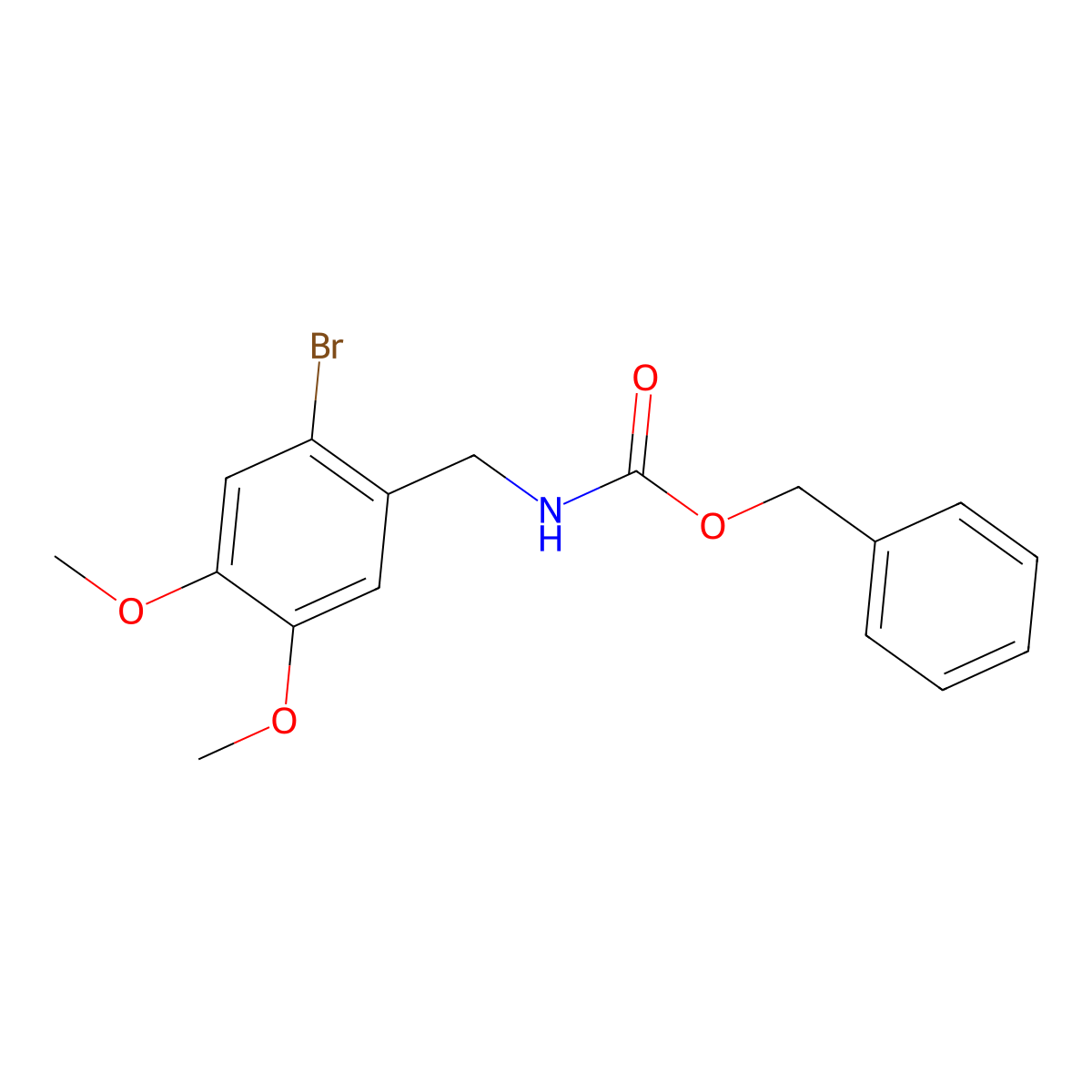 benzyl N-[(2-bromo-4,5-dimethoxyphenyl)methyl]carbamate molecular structure, CAS 2680825-02-7