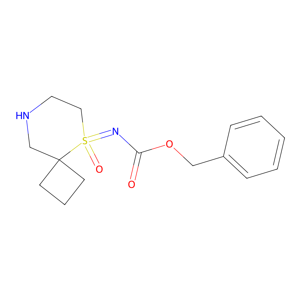 benzyl N-{5-oxo-5lambda6-thia-8-azaspiro[3.5]nonan-5-ylidene}carbamate molecular structure, CAS 2680825-03-8