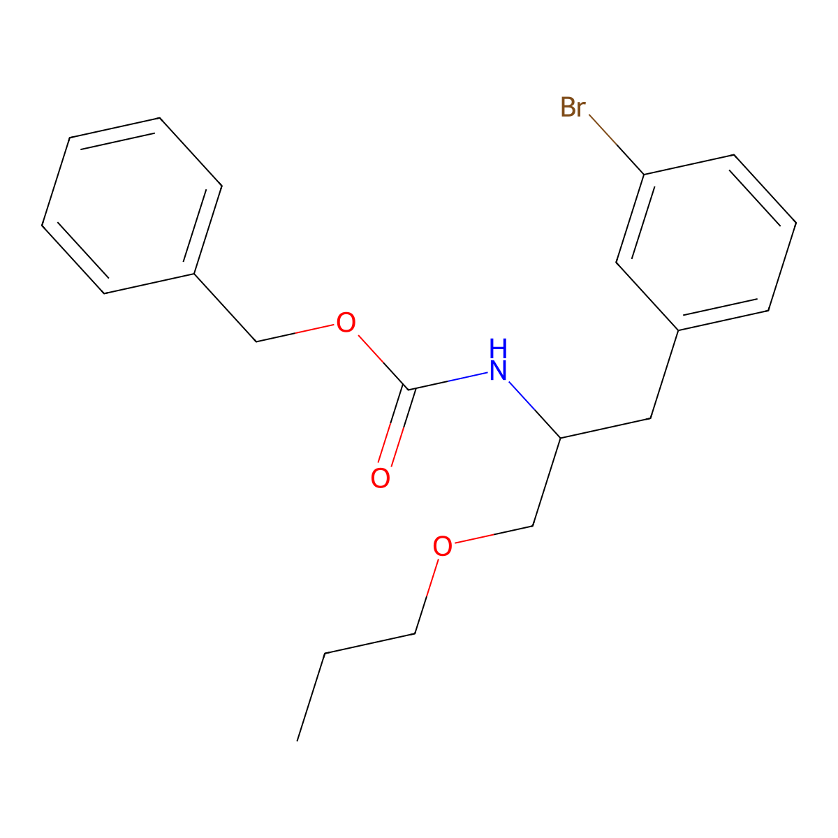 benzyl N-[1-(3-bromophenyl)-3-propoxypropan-2-yl]carbamate molecular structure, CAS 2680825-05-0