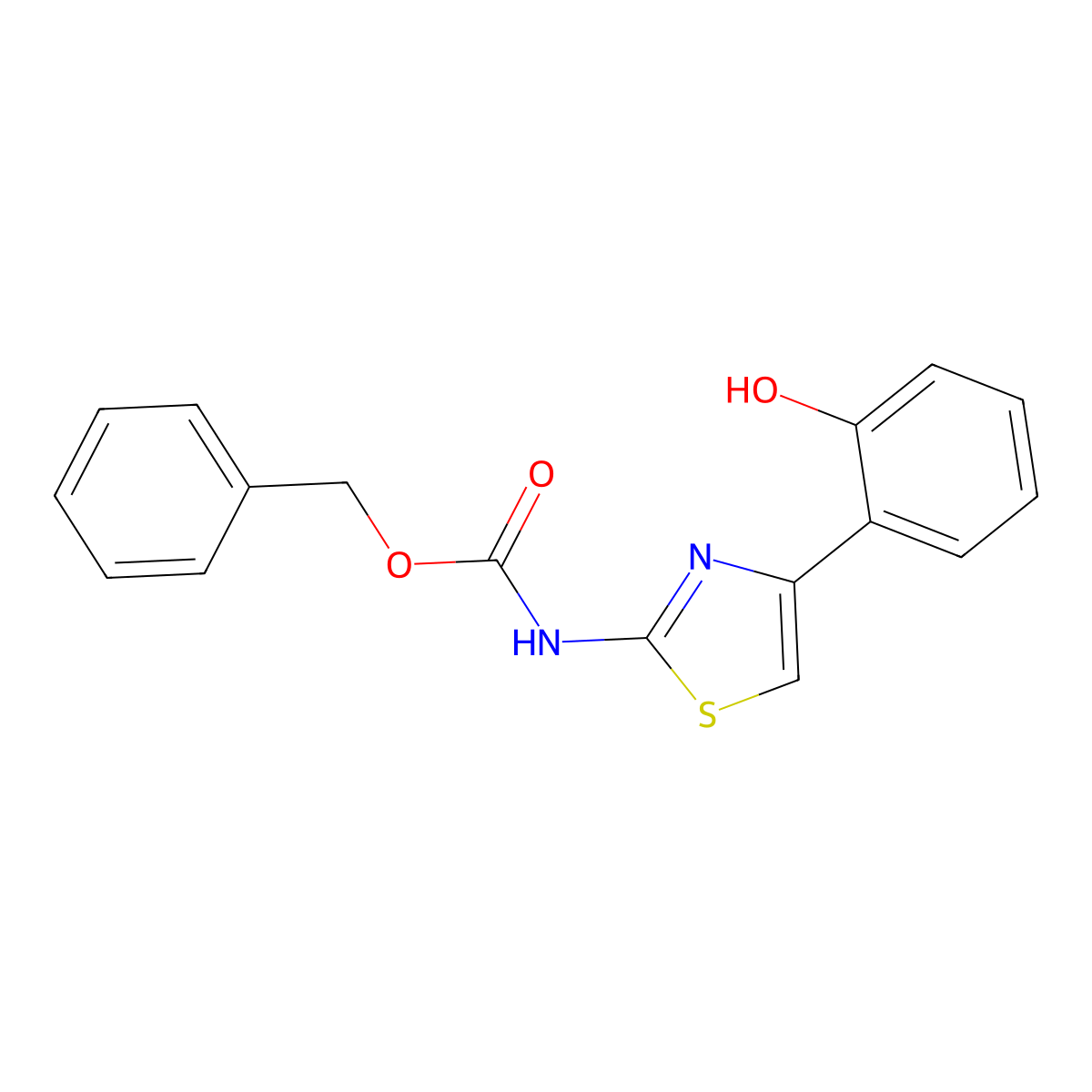benzyl N-[4-(2-hydroxyphenyl)-1,3-thiazol-2-yl]carbamate molecular structure, CAS 2680825-20-9