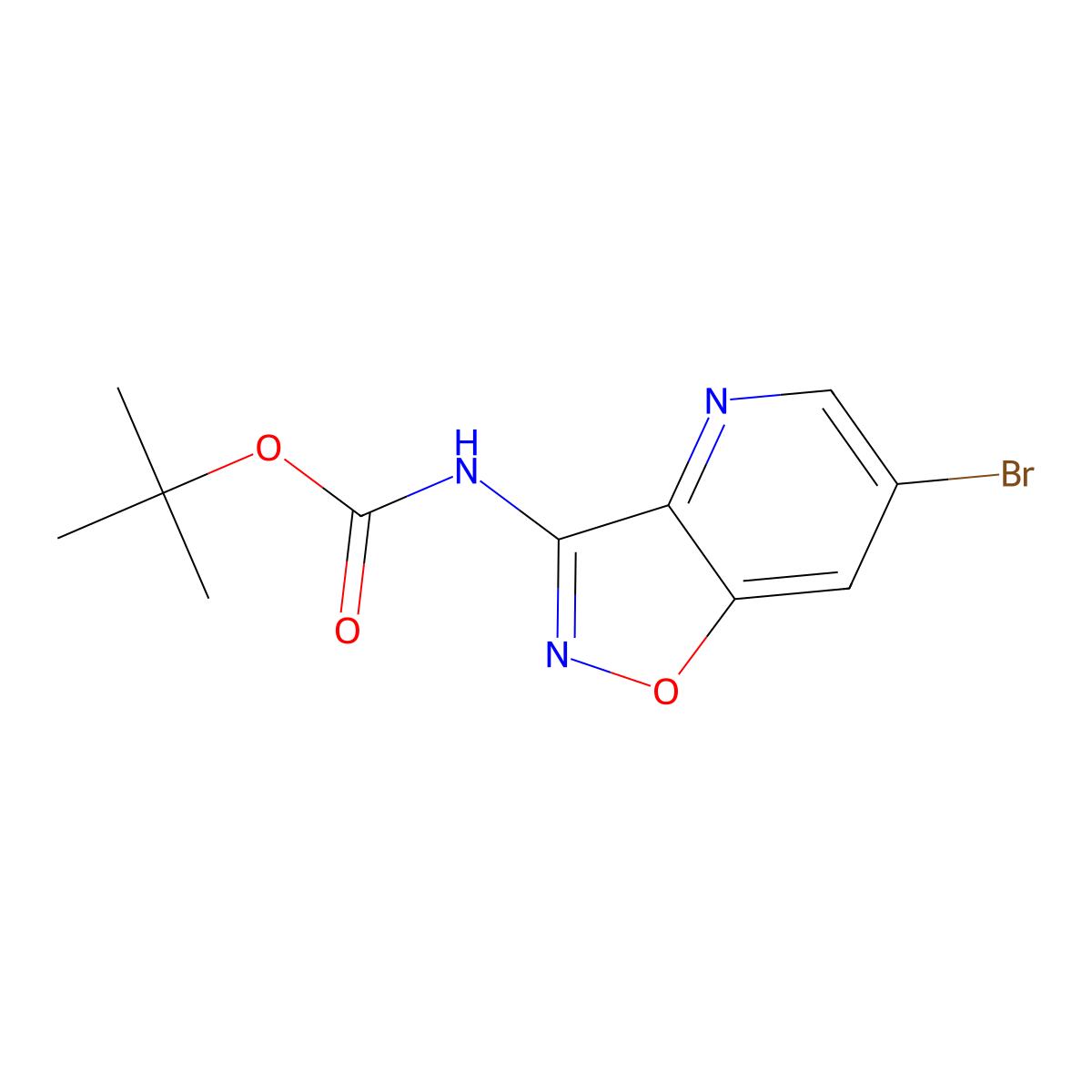 tert-butyl N-{6-bromo-[1,2]oxazolo[4,5-b]pyridin-3-yl}carbamate molecular structure, CAS 2680825-25-4
