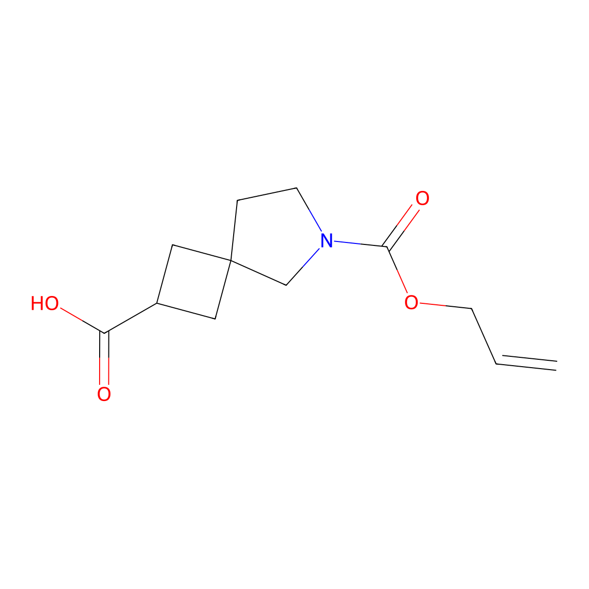 6-[(Prop-2-en-1-yloxy)carbonyl]-6-azaspiro[3.4]octane-2-carboxylic acid molecular structure, CAS 2680825-30-1