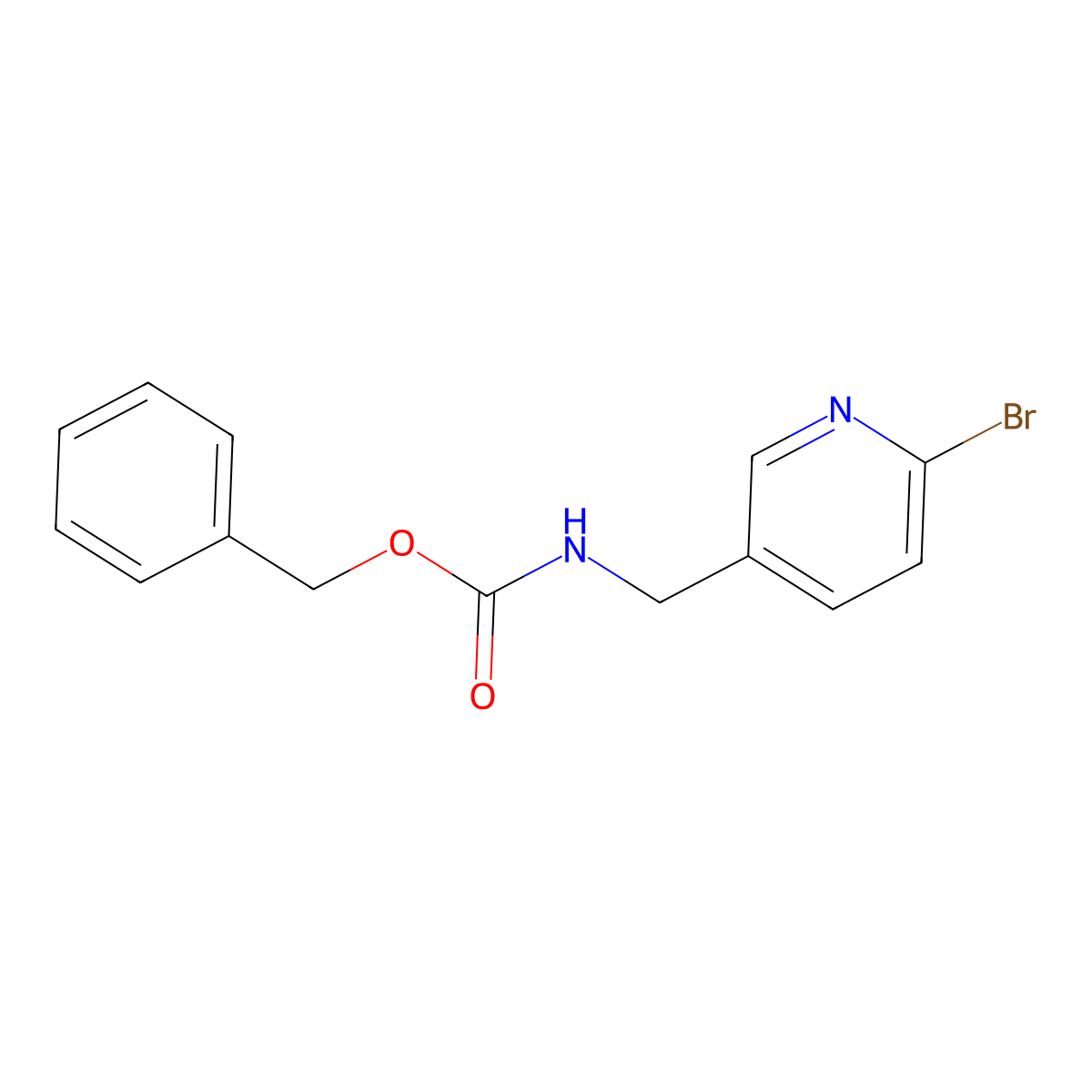 benzyl N-[(6-bromopyridin-3-yl)methyl]carbamate molecular structure, CAS 2680825-31-2
